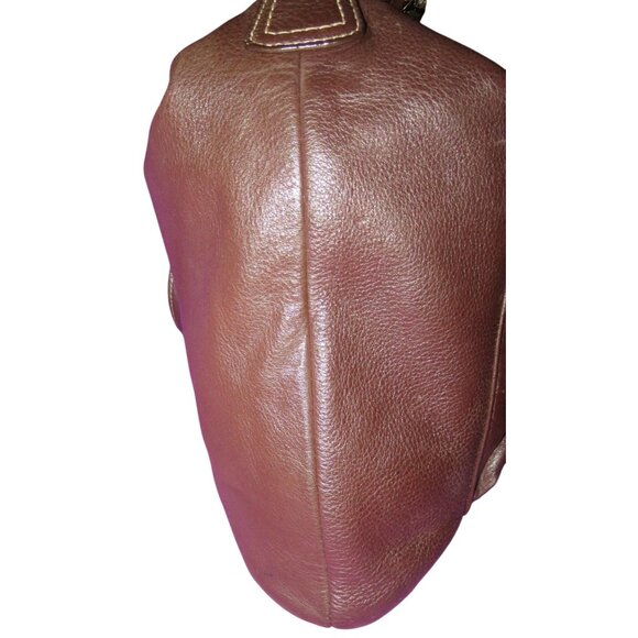 Coach 2012 Penelope in a rich brown supple leather & turn lock front flap - Picture 3 of 13